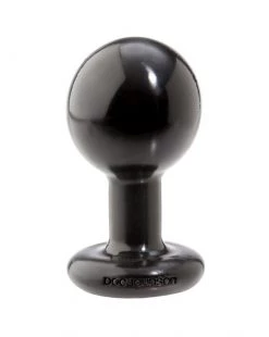 Doc Johnson Round Butt Plug Medium - Black - 4.4 Inch
