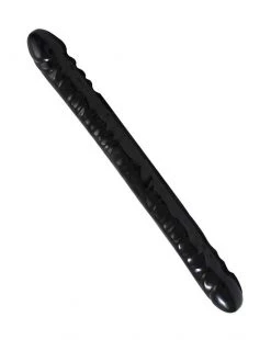 Doc Johnson Double Header Dong 18 Inch Veined - Black - 18 Inch