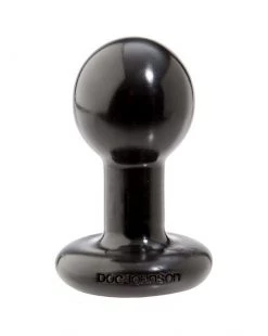 Doc Johnson Round Butt Plug Small - Black - 3.8 Inch