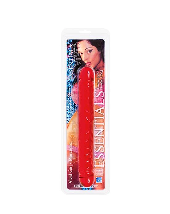 Doc Johnson Vivid Essentials 12 Inch Double Dong - Red - 12 Inch 3 Doc Johnson Vivid Essentials 12 Inch Double Dong - Red - 12 Inch - Image 3