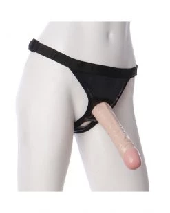 Doc Johnson Vac-u-lock 8 Inch Classic Dong With Ultra Harness - White - 8 Inch