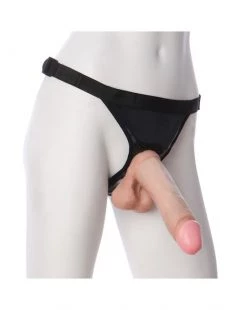 Doc Johnson Vac-u-lock 8 Inch Realistic Cock With Ultra Harness - White - 8 Inch