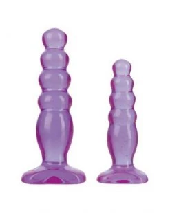Doc Johnson Crystal Jellies Anal Trainer Kit - Purple - Set Of 2