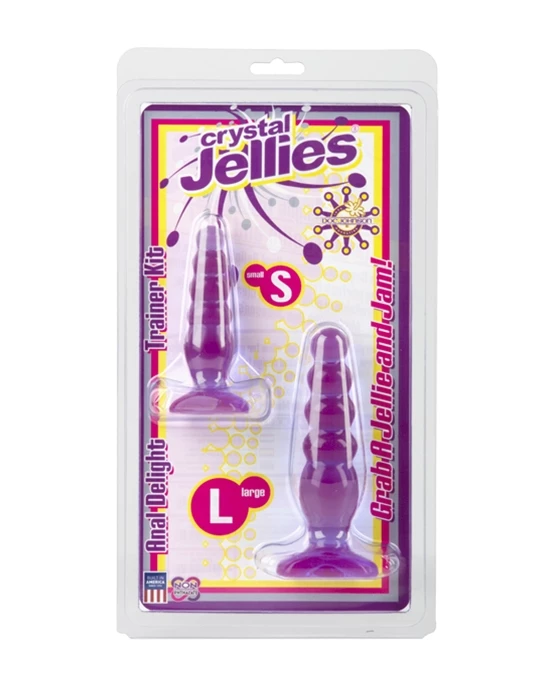 Doc Johnson Crystal Jellies Anal Trainer Kit - Purple - Set Of 2 2 Doc Johnson Crystal Jellies Anal Trainer Kit - Purple - Set Of 2 - Image 2