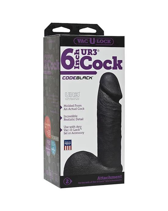 Doc Johnson Vac-u-lock Codeblack - 6 Inch Ultraskyn Dong - Black - 6 Inch 2 Doc Johnson Vac-u-lock Codeblack - 6 Inch Ultraskyn Dong - Black - 6 Inch - Image 2