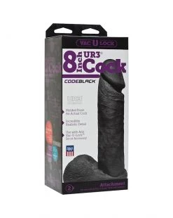 Doc Johnson Vac-u-lock Codeblack 8 Inch Ur3 Dildo - Black - 8 Inch -Hot Sale Doc Johnson Store 162780 1