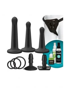 Doc Johnson Vac-u-lock Silicone Pegging Set - Black - 7 Inch