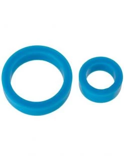 Doc Johnson Titanmen - Silicone Cock Rings Double Pack - Blue