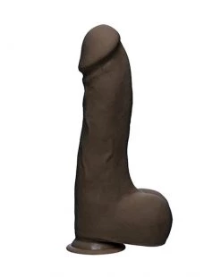Doc Johnson The Master D Ultraskyn Dildo With Balls - Brown - 10.5 Inch