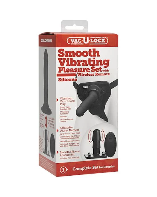 Doc Johnson Vac-u-lock - Smooth Vibrating Remote Controlled Pleasure Set - Black 2 Doc Johnson Vac-u-lock - Smooth Vibrating Remote Controlled Pleasure Set - Black - Image 2