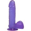 Doc Johnson Crystal Jelly 7 Inch Realistic Cock With Balls - Purple - 7inch