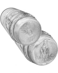 Doc Johnson Main Squeeze - Pop-off Optix Dual Entry Stroker - Clear