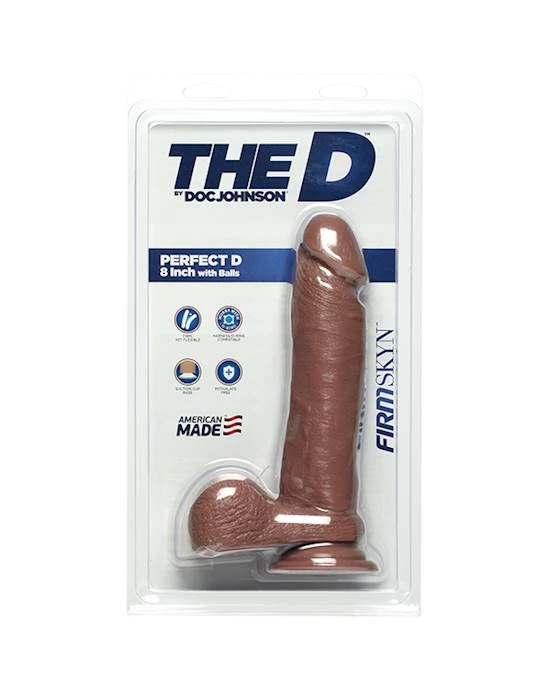 Doc Johnson The Perfect D 8 Inch Firmskyn Dildo With Balls - Tan - 8 Inch 2 Doc Johnson The Perfect D 8 Inch Firmskyn Dildo With Balls - Tan - 8 Inch - Image 2