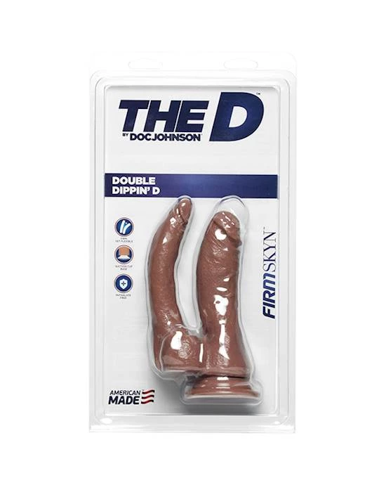 Doc Johnson The Double Dippin 6 Inch Firmskyn Dildo - Brown - 6 Inch 2 Doc Johnson The Double Dippin 6 Inch Firmskyn Dildo - Brown - 6 Inch - Image 2
