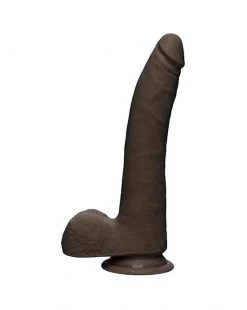 Doc Johnson The Ultraskyn Realistic 9 Inch Dildo With Balls - Brown - 9 Inch