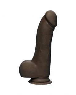 Doc Johnson The Master D 7.5 Inch Ultraskyn Dildo With Balls - Brown - 7.5 Inch