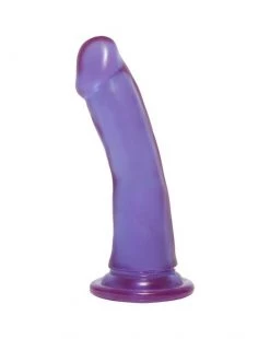 Doc Johnson Crystal Jellies 6.5 Inch Slim Dong - Purple - 6.5 Inches