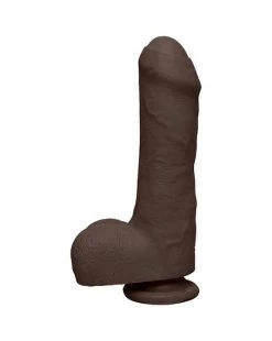 Doc Johnson Ultraskyn 7 Inch Uncut Dildo With Balls - Brown - 7 Inch