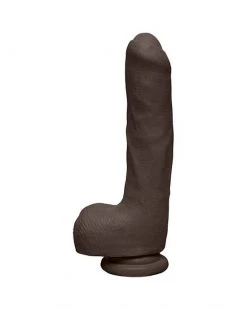 Doc Johnson Ultraskyn Uncut Dildo With Balls - Brown - 9 Inch