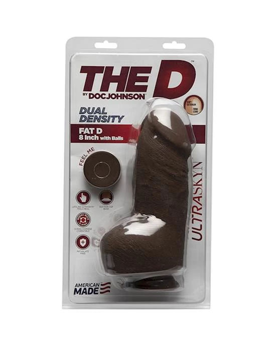 Doc Johnson Ultraskyn 8 Inch Fat Dildo With Balls - Brown - 8 Inch 2 Doc Johnson Ultraskyn 8 Inch Fat Dildo With Balls - Brown - 8 Inch - Image 2