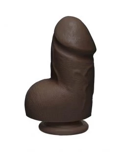 Doc Johnson Firmskyn 6 Inch Fat Dildo With Balls - Brown - 6 Inch