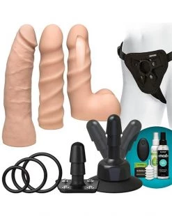 Doc Johnson Vac-u-lock - Remote Controlled Vibrating Dd Starter Set - Flesh