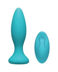 Doc Johnson A-play Anal Vibe - Remote Controlled Beginner Plug - Teal - 4.75 Inch