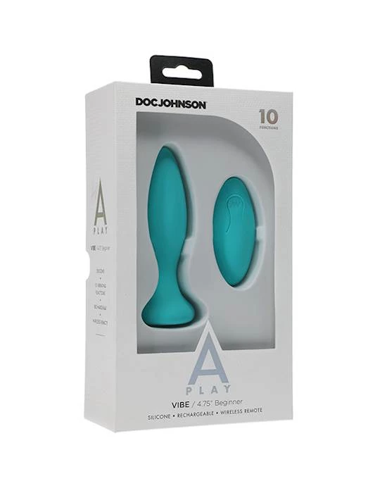 Doc Johnson A-play Anal Vibe - Remote Controlled Beginner Plug - Teal - 4.75 Inch 2 Doc Johnson A-play Anal Vibe - Remote Controlled Beginner Plug - Teal - 4.75 Inch - Image 2