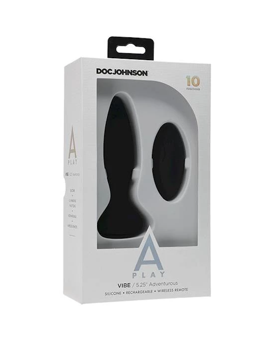 Doc Johnson A-play Anal Vibe - Remote Controlled Adventurous Plug - Black - 5.25 Inch 2 Doc Johnson A-play Anal Vibe - Remote Controlled Adventurous Plug - Black - 5.25 Inch - Image 2