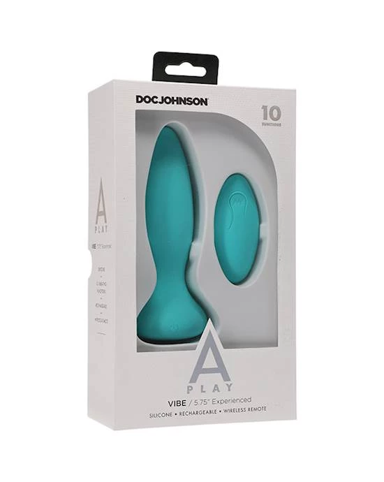 Doc Johnson A-play Anal Vibe - Remote Controlled Experienced Plug - Teal - 5.7 Inch 2 Doc Johnson A-play Anal Vibe - Remote Controlled Experienced Plug - Teal - 5.7 Inch - Image 2