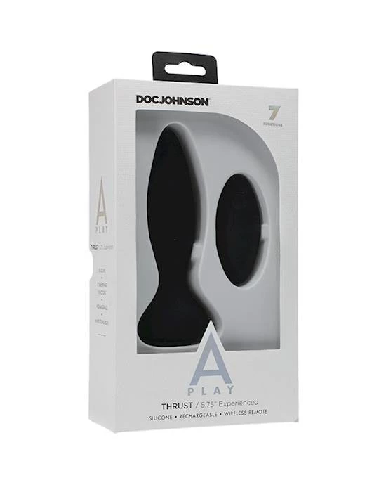 Doc Johnson A-play Thrust Anal Vibe - Remote Controlled Experienced Plug - Black - 5.7 Inch 2 Doc Johnson A-play Thrust Anal Vibe - Remote Controlled Experienced Plug - Black - 5.7 Inch - Image 2
