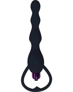 Doc Johnson Silicone Vibrating Anal Beads - Black