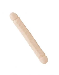 Doc Johnson Junior Veined Double Header - Flesh - 12 Inch